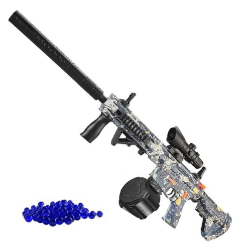 Детское Оружие Игрушечный Гель Бластер на Орбизах M416 Орбиган + Глушитель + Оптика + Обойма Барабан 95 см BB