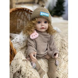 Силиконовая Коллекционная Кукла Реборн Reborn Девочка Гермиона Полностью Анатомическая (Виниловая Кукла) Высота 55 см