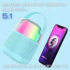 Беспроводная Мини Караоке Система Переносная Портативная Bluetooth Колонка + Функция Смены Голоса + LED Подсветка Y1 Голубая