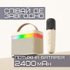Портативная Детская Мини Караоке Система с Беспроводным Микрофоном K13 Блютуз Колонка с LED Подсветкой и Функцией Изменения Голоса Молочная