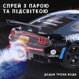 Велика Машинка Для Дрифту Радіокерована на Акумуляторі з Паром і LED Підсвічуванням RC Race Ford Mustang 4WD 28 см