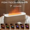 Зволожувач Повітря 3в1 Аромадифузор з LED Підсвічуванням + Імітація Вогняного Полум'я Білий