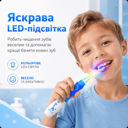 Детская Электрическая Зубная Щетка Звуковая с LED Подсветкой Seago SG977 Голубая