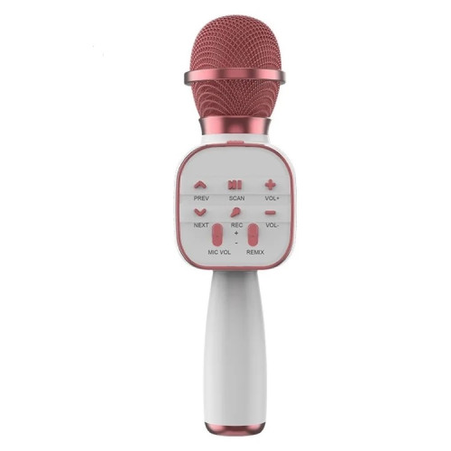 Караоке Микрофон Портативный DS813 Bluetooth Колонка Караоке Беспроводная с Динамиками Розовое Золото GDS