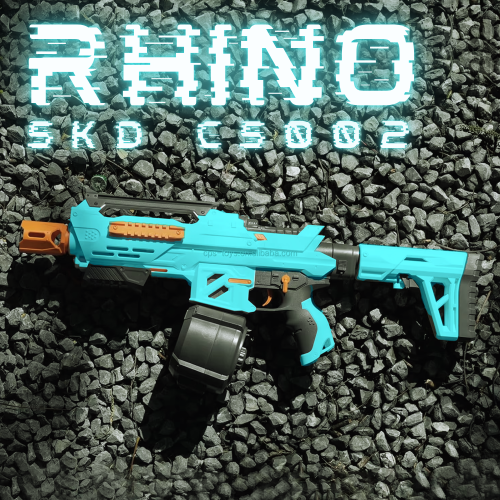 Мощный Гель Бластер на Орбизах 2 Режима SKD Rhino Премиум Качества с Электрической Подачей Шариков и Большим Барабаном Для Подростков и Взрослых CS002 Голубой SKD