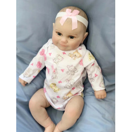 Силиконовая Коллекционная Кукла Реборн Reborn Новорожденная Девочка Уля (Виниловая Кукла) Высота 50 см