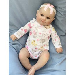 Силиконовая Коллекционная Кукла Реборн Reborn Новорожденная Девочка Уля (Виниловая Кукла) Высота 50 см