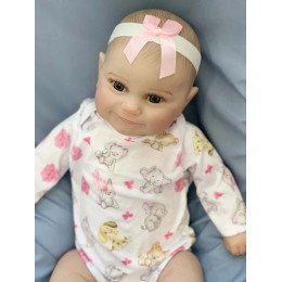 Силиконовая Коллекционная Кукла Реборн Reborn Новорожденная Девочка Уля (Виниловая Кукла) Высота 50 см