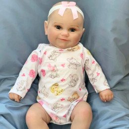 Силиконовая Коллекционная Кукла Реборн Reborn Новорожденная Девочка Уля (Виниловая Кукла) Высота 50 см