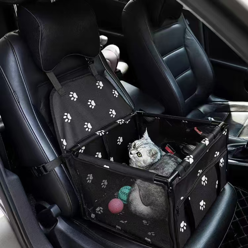 Сумка Переноска в Авто для Собак и Кошек Каркасная Складная на 12 Трубок Автокресло Сиденье для Перевозки Животных Черное Zmaker