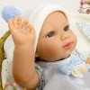 Испанская Виниловая Кукла Новорождённый Младенец RN DOU DOU Анатомический Мальчик Пупс в Коробке Nines d`Onil 37 см