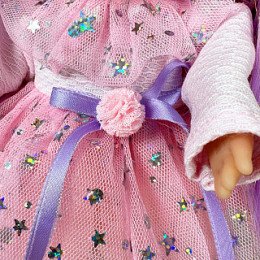 Испанская Виниловая Кукла Миа Шарнирная Девочка Mia Glitter с Фиолетовыми Волосами Nines d`Onil 30 см