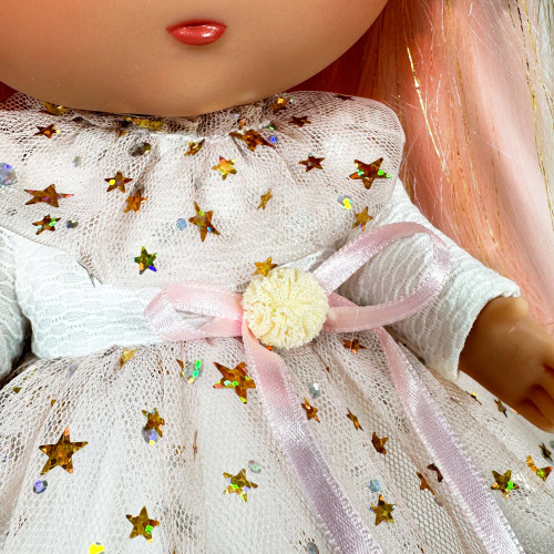 Испанская Кукла Миа Нинес Виниловая Девочка с Розовыми Волосами Mia Glitter Nines d`Onil 30 см Nines d'Onil