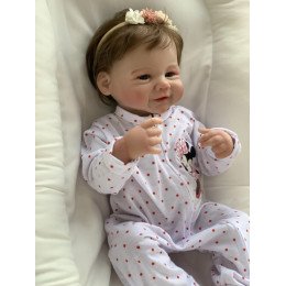 Коллекционная Силиконовая Кукла Реборн Младенец Анатомическая Новорождённая Девочка Брюнетка Мари (Виниловая Кукла) 45 см