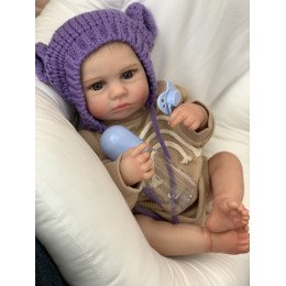 Силиконовая Коллекционная Кукла Реборн Пупс Reborn Новорожденная Девочка Младенец Менни (Виниловая Кукла) 50 см