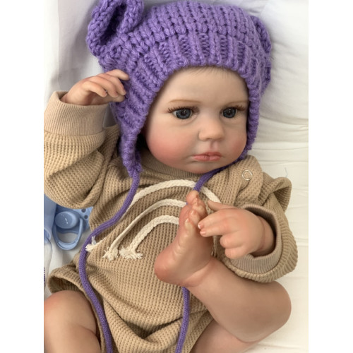 Силиконовая Коллекционная Кукла Реборн Пупс Reborn Новорожденная Девочка Младенец Менни (Виниловая Кукла) 50 см Reborn Dolls