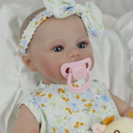 Коллекционная Силиконовая Кукла Реборн Младенец Reborn Новорождённая Девочка Пупс Мегган (Виниловая Кукла) 45 см