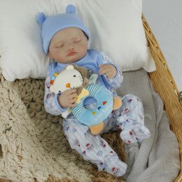 Реалістична Силіконова Лялька Реборн Новонароджений Сплячий Хлопчик Немовля Даніель (Вінилова Лялька) Висота 50 см