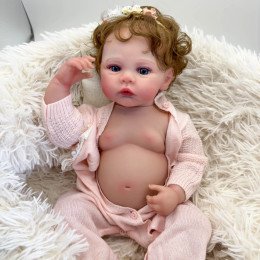 Коллекционная Силиконовая Кукла Реборн Reborn Анатомическая Девочка Пупс с Волосами Жаклин (Виниловая Кукла) 48 см