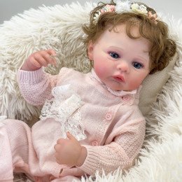 Коллекционная Силиконовая Кукла Реборн Reborn Анатомическая Девочка Пупс с Волосами Жаклин (Виниловая Кукла) 48 см
