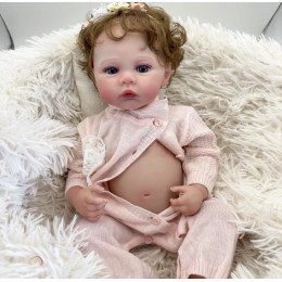 Коллекционная Силиконовая Кукла Реборн Reborn Анатомическая Девочка Пупс с Волосами Жаклин (Виниловая Кукла) 48 см