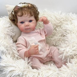 Коллекционная Силиконовая Кукла Реборн Reborn Анатомическая Девочка Пупс с Волосами Баффи (Виниловая Кукла) 48 см