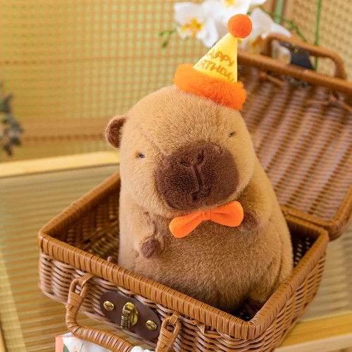 Коллекционная Мягкая Игрушка Капибара Плюшевая с Колпаком на Голове 30 см Combuy