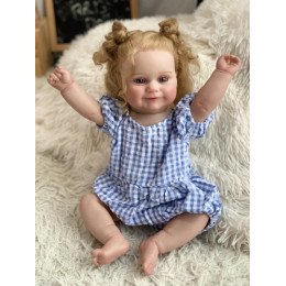 Коллекционная Силиконовая Кукла Реборн Reborn Анатомическая Девочка Пупс с Волосами Лола Виниловая Кукла Молд Медди (Maddie) 50 см