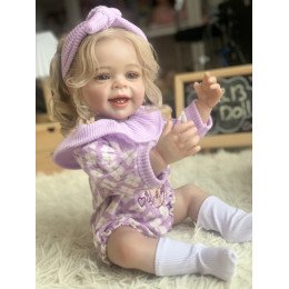 Коллекционная Силиконовая Кукла Реборн Reborn Девочка Пупс с Волосами Натали (Виниловая Кукла) Высота 55 см