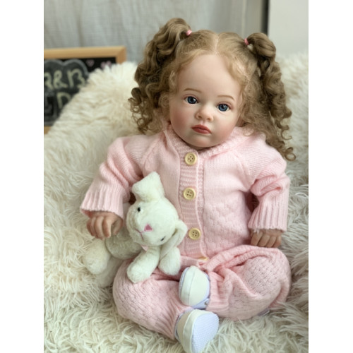 Силиконовая Коллекционная Кукла Реборн Reborn с Волосами Девочка Саманта (Виниловая Кукла) Высота 60 см Reborn Dolls