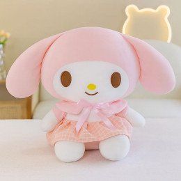 Мягкая Аниме Игрушка Плюшевая Куроми My Melody с Бантиком в Розовом Платье Hello Kitty 30 см Hello Kitty