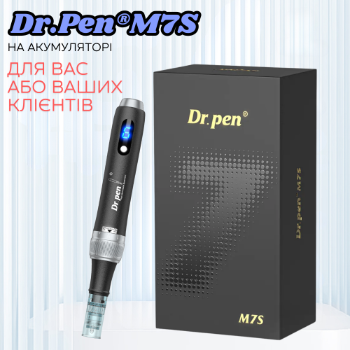 Бездротовий Автономний Дермапен Dr. Pen M7s Електричний Мезороллер Для Фракційної та Мікроголкової Мезотерапії Обличчя та Тіла Чорний Dr.Pen