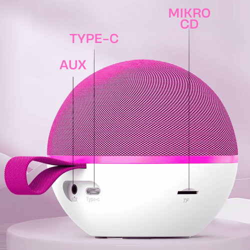 Портативная Беспроводная Караоке Система с Двумя Микрофонами И RGB Подсветкой KTV T97 – Компактная Bluetooth Колонка Для Дома Розовая  KTV