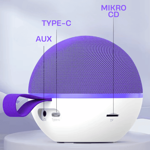 Беспроводная Мини Караоке Система T97 Переносная Портативная Bluetooth Колонка на 2 Микрофона + Функция Смены Голоса + LED Подсветка Фиолетовая KTV
