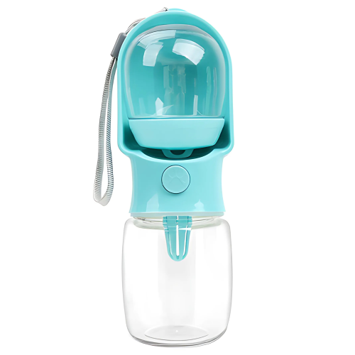 Портативная Поилка Для Собак 2в1 с Кормушкой 180 мл Прогулочная Бутылочка Питьевая 320 мл Мятная Zmaker