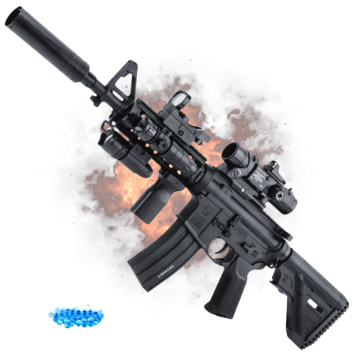 Игрушечный Гель Бластер на Орбизах Электрический Автомат M4A1 в TOP Комплектации Премиум Орбиган BB Черный BB