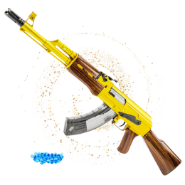 Игрушечный Автомат на Орбизах Калашников АК-47 Gold Edition Автоматический Гелевый Бластер BB с Мощным Аккумулятором и Премиальным Дизайном для Детей и Взрослых