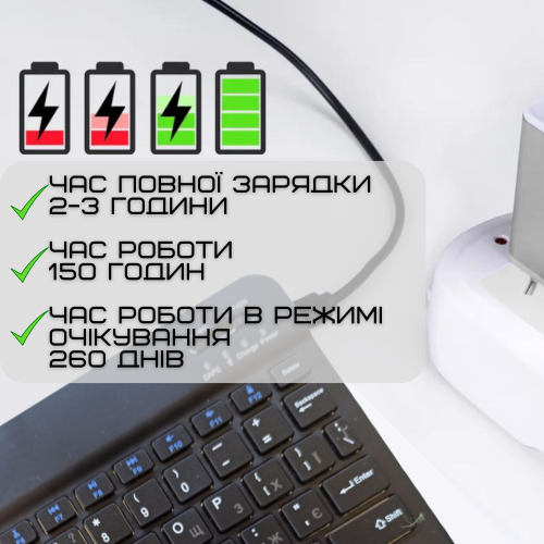 Портативная Беспроводная Клавиатура и Мышь Bluetooth с UA раскладкой на Аккумуляторе для ПК Ноутбуков Смартфонов и Планшетов на Android и iOS Черная DEJI