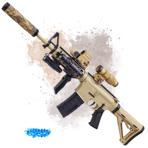 Детский Игрушечный Автомат на Орбизах M4A1 Электрический Гель Бластер на Аккумуляторе с Голографическим Прицелом и Оптикой 96 см BB Coyote BB