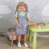 Метровая Шарнирная Виниловая Кукла Reborn Девочка 98 см с Длинными Светлыми Волосами (Большая Кукла Реборн)