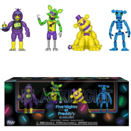 Колекційний Набір Фігурок Статуеток Фнаф Фредді 4 Персонажі Five Nights at Freddy’s Blacklight – Фредді Скелетон Чіка і Фоксі в Подарунковій Упаковці Five Nights at Freddy’s