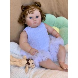 Силиконовая Коллекционная Кукла Реборн Reborn Девочка Пупс Пеппа (Виниловая Кукла) Высота 60 см Reborn Dolls