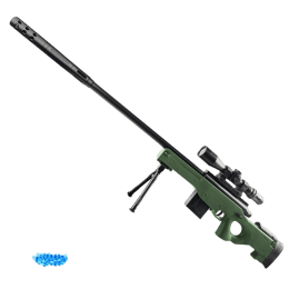 Снайперська Гвинтівка AWM 116 см Електрична на Орбізах з Оптичним Прицілом Глушником Сошками і Подарунковою Коробкою для Дітей і Підлітків BB Sand