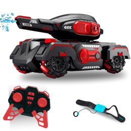 Радиоуправляемый Танк Stunt Car с Пультом и Браслетом для Детей с Шариками Орбиз Подсветкой и Музыкой Игрушка для Мальчиков и Девочек Вездеход на Аккумуляторе Красный