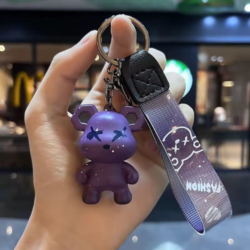 Брелок на Ключи Мишка KAWS Streetwear Сувенир для Фанатов на Сумку в Подарок Другу Фиолетовый KAWS