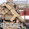 Автомат на Орбизах SCAR-L-L BB Штурмовая Винтовка Премиум с Сошками Оптическим Прицелом и Коллиматором Койот