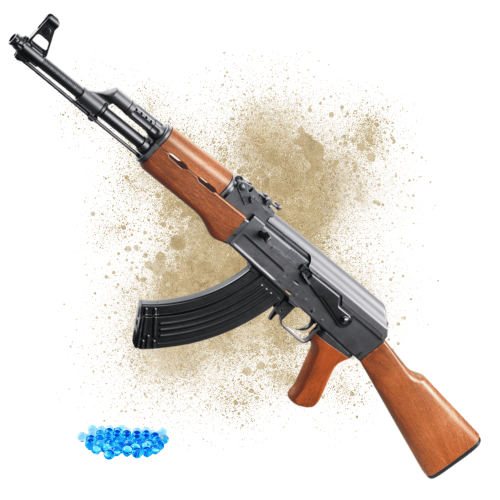 Гелевый Автомат Калашникова AK-47 CYMA BB Гель Бластер на Орбизах Base Premium 2 Режима с Функцией BlowBack + Складной Приклад + 5000 Орбизов BB
