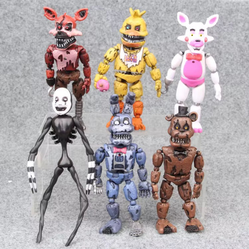 Коллекционный Набор Фигурок FNAF (Five Nights at Freddy’s) — 6 Шарнирных Аниматроников 15 см: Фредди, Бонни, Фокси, Чика, Мангл и Марионетка | Игровой Набор 5 Ночей с Фредди Five Nights at Freddy’s