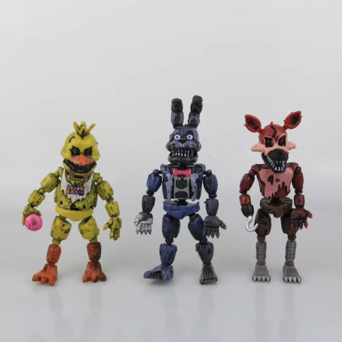 Коллекционный Набор Фигурок FNAF (Five Nights at Freddy’s) — 6 Шарнирных Аниматроников 15 см: Фредди, Бонни, Фокси, Чика, Мангл и Марионетка | Игровой Набор 5 Ночей с Фредди Five Nights at Freddy’s