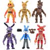 Коллекционный Набор Фигурок FNAF (Five Nights at Freddy’s) Гиганты — 6 Светящихся Шарнирных Аниматроников 20 см: Фредди, Фокси, Бонни, Чика, Спрингтрап и Офицер Бонни | Игровой Набор «Пять Ночей с Фредди»
